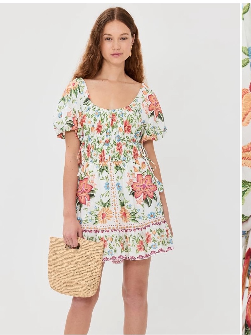 Farm Rio Off White Bloom Garden Mini Dress